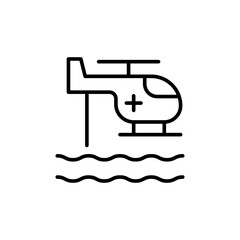 Rescue chopper outline icons, minimalist vector illustration ,simple transparent graphic element .Isolated on white background
