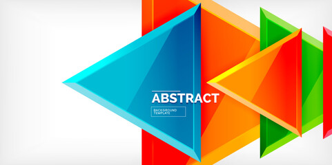 Abstract background - glossy triangles. Vector Illustration For Wallpaper, Banner, Background, Card, Book Illustration, landing page