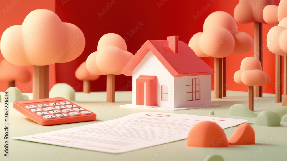 Poster exploring financial insights a house model representing home ownership in financial documentation