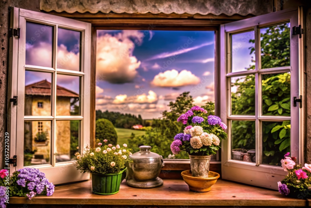 Poster vintage style pop up window animation set with various designs for creative projects