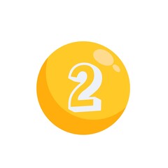 Snooker ball number  2 vactor image.