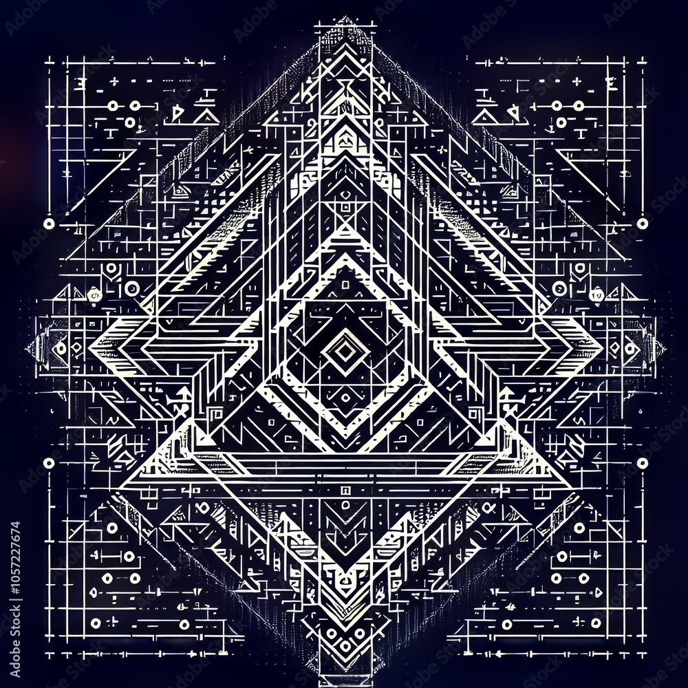 Poster geometric shapes a geometric shape based ascii art piece