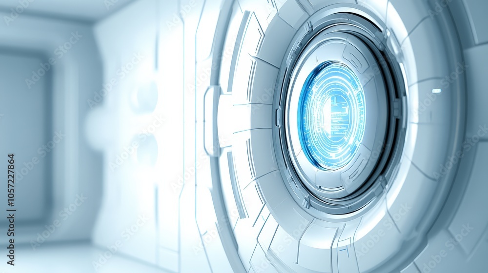 Poster futuristic technology interface abstract circular design