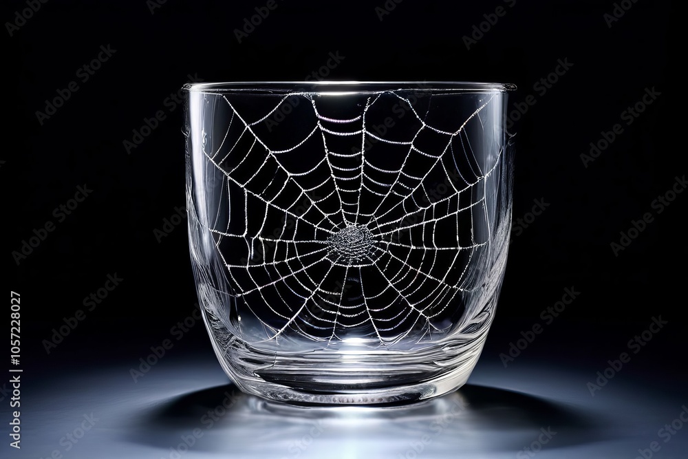 Poster glass with a web like pattern often used in decorative items