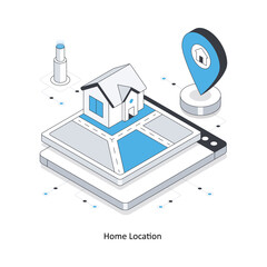 Home Location  isometric stock illustration. EPS File stock illustration