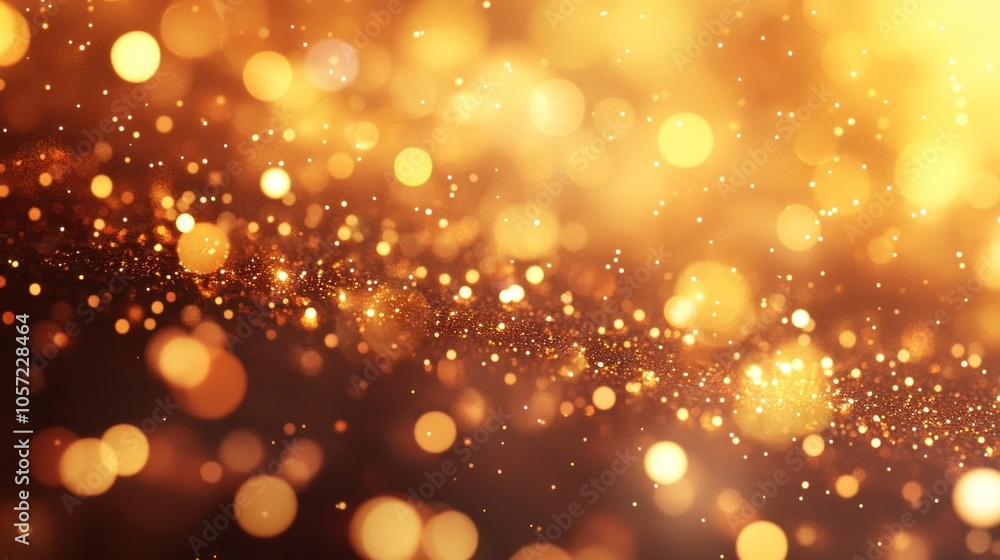Poster golden bokeh background for festive occasions with ing.