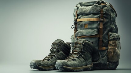 Ready for Adventure: Hiking Boots and Backpack