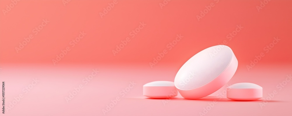 Poster sleek futuristic floating - minimalistic design with soft glow and vivid rendering for modern wellne