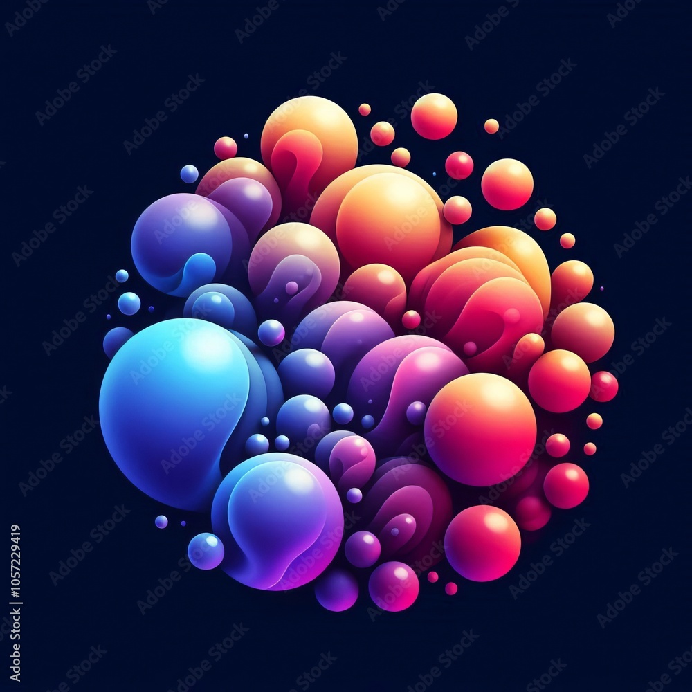 Poster gradient bubbles smooth color transitions from one hue to anothe