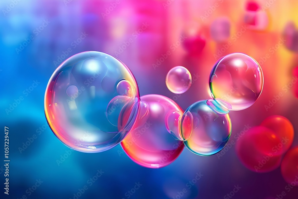 Poster gradient bubbles smooth color transitions from one hue to anothe