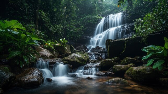 Angel Falls, Venezuela with cascading water and lush surroundings