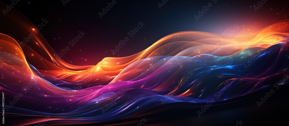 Poster a vibrant abstract wave of colors creating a dynamic and energetic visual experience.