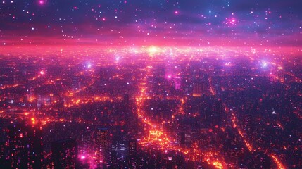 Obraz premium Mystical Cityscape at Night