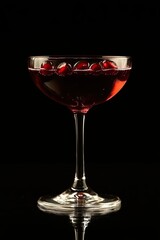 pomegranate cocktail on a black background. place for text