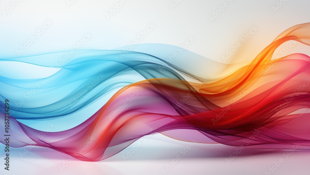 Poster abstract waves of color flowing gracefully in a soft gradient.
