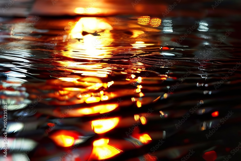 Poster lighting with reflections and refractions creating intricate lig