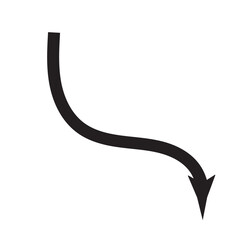 Curved  arrow. Zigzag arrow stripes design with dotted lines. Vector . EPS 10/AI	
