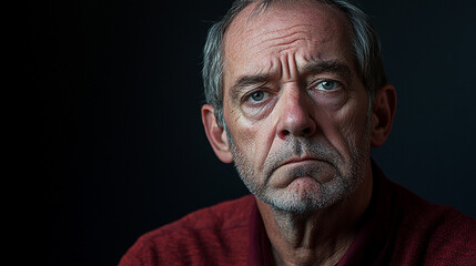 Adult man with a troubled expression