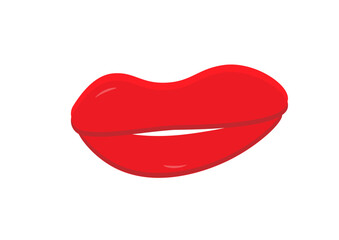 lips are red on a white background