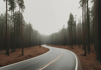 Fototapeta premium road through forest
