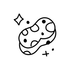 housekeeping cleaning line icons set