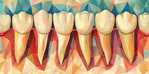 Tracing the Evolution of Human Teeth: A Detailed Vector Illustration
