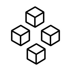 3D Cube line icon
