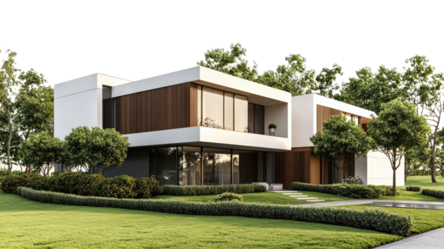 PNG Modern houses architecture modern lawn.