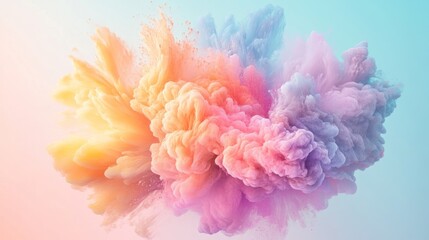 Fototapeta premium Soft color explosion with pastel shades and subtle gradients, evoking a calm and gentle color burst