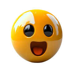 Fototapeta premium 3D Smiling Yellow Character with Big Eyes - Isolated on transparent Background