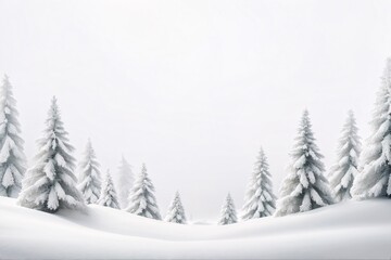 Obraz premium Snowy pine forest background