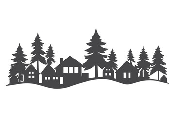 Obraz premium Cricut Christmas Village cut file