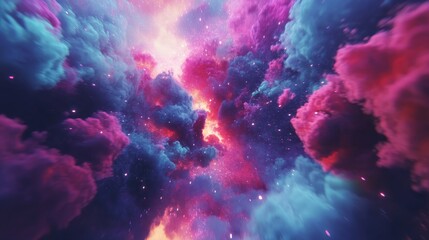 Fototapeta premium Retro Psychedelic Color Explosion in Sharp Focus with Dynamic Flow