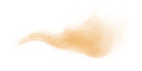 Cigarette smoke. Yellow fog or smoke. Fantastic smoke background. Yellow magic smoke with glitter and small particles of twinkling stars, fog with glowing particles, multicolored steam with stardust. 