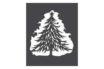 paper-cut Christmas Gift Card SVG cut file.