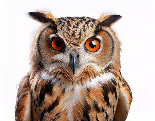 Obraz premium A majestic owl with piercing yellow eyes and detailed feathers
