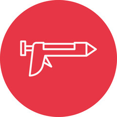 Caulk Gun line circle icon