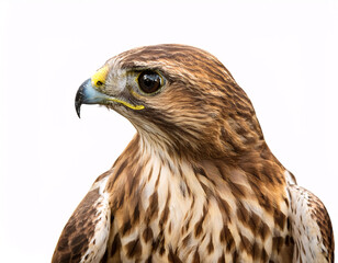 Obraz premium A majestic hawk with a piercing gaze, showcasing its intricate feather patterns and sharp beak