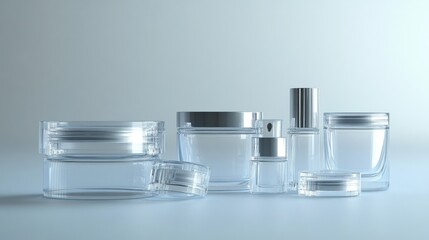 Transparent cosmetic containers made from recycled, durable materials