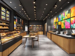 Modern Bakery Interior.