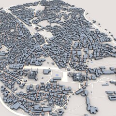 Istanbul City Turkey Map, 3D Rendering