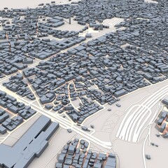 Istanbul City Turkey Map, 3D Rendering