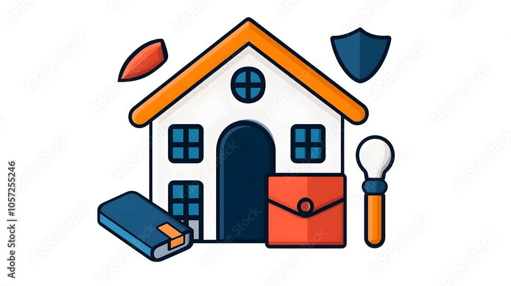 Poster comprehensive risk management framework showcasing a side view of an insurance themed icon design wi