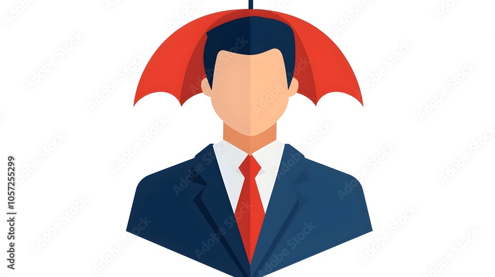Fototapete Detailed Risk Management Icon in Complementary Color Scheme Representing Insurance Finance Coverage and Protection Strategy
