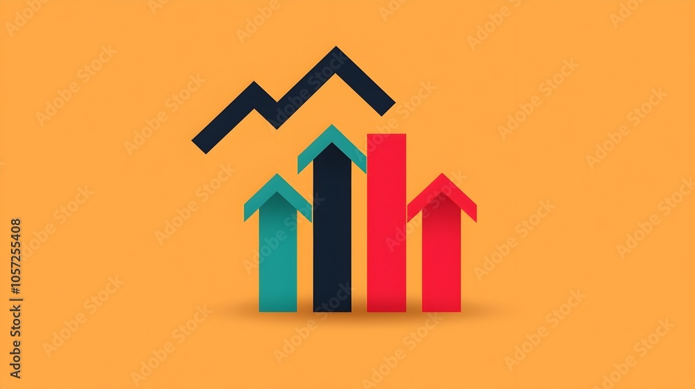 Poster Risk Management Line Icon Graph Showing Downward Trend in Financial Performance and Loss  Flat Design Top View Infographic with Editable Stroke and Vivid Pixels