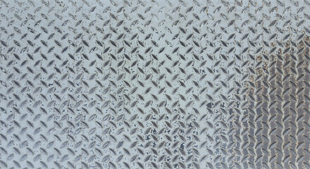 Silver steel plate texture background. The rusty steel floor has an antique pattern. Close-up photographs.