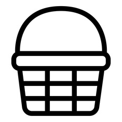 Wicker basket icon. Vector line icon