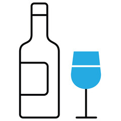 Prohibited Wine Bottle Alcohol-Free Symbol vector Icon Design