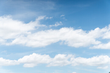 Clear blue color sky with white cloud background