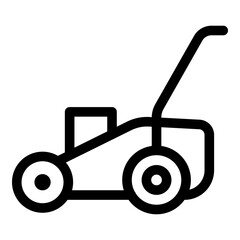 Lawn mower icon. Vector line icon